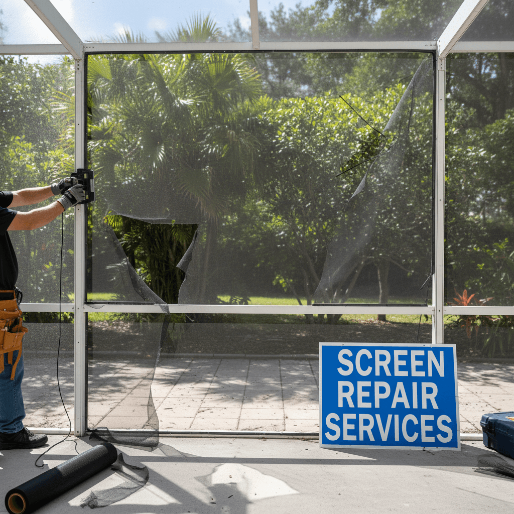 Aluminum patio screen enclosure repair
